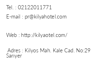Kilya Hotel iletiim bilgileri